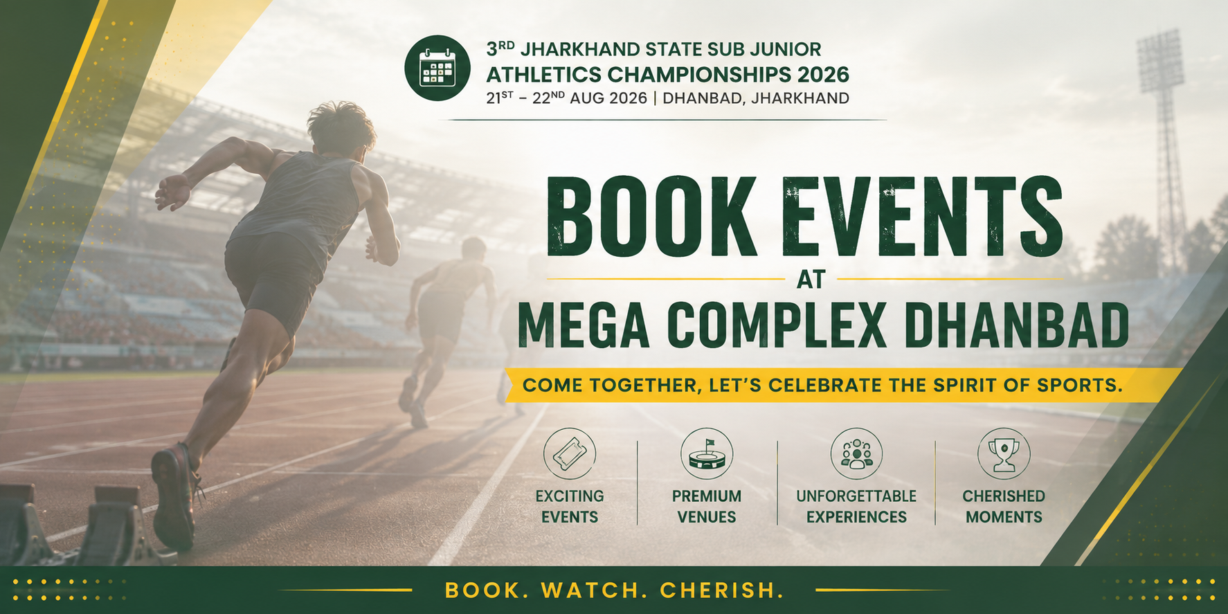 Jharkhand Sub-Junior Athletics Championships 2026 | 21–22 August 2026 | Mega Complex, Dhanbad banner
